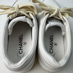 Chanel CC Logo Leather Sneakers — view 7