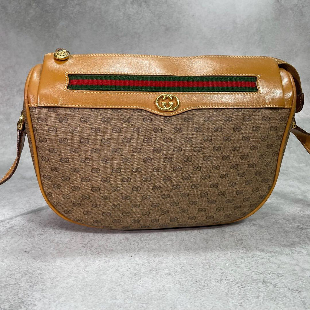 Gucci GG Sherry Line Shoulder Bag Brown Leather — view 2