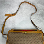 Gucci GG Sherry Line Shoulder Bag Brown Leather — view 4