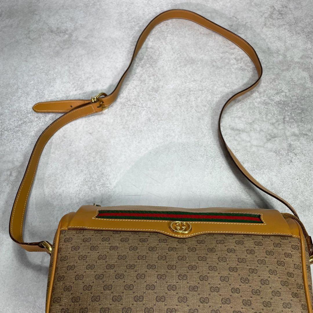 Gucci GG Sherry Line Shoulder Bag Brown Leather — view 4