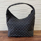 Gucci GG Canvas Leather Shoulder Bag Large Black — view 2