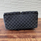 Gucci GG Canvas Leather Shoulder Bag Large Black — view 4