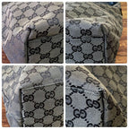 Gucci GG Canvas Leather Shoulder Bag Large Black — view 5