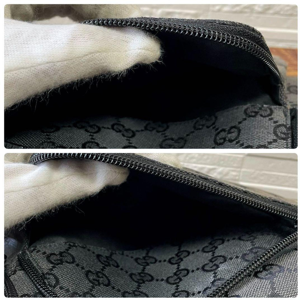 Gucci GG Canvas Leather Shoulder Bag Large Black — view 7