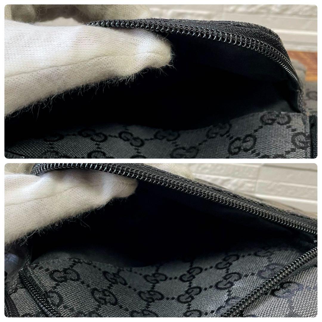 Gucci GG Canvas Leather Shoulder Bag Large Black — view 7