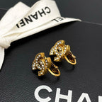 Chanel CC Logo Earrings Icon Rhinestone Here