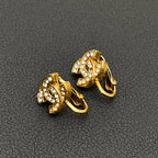 Chanel CC Logo Earrings Icon Rhinestone Here — view 2
