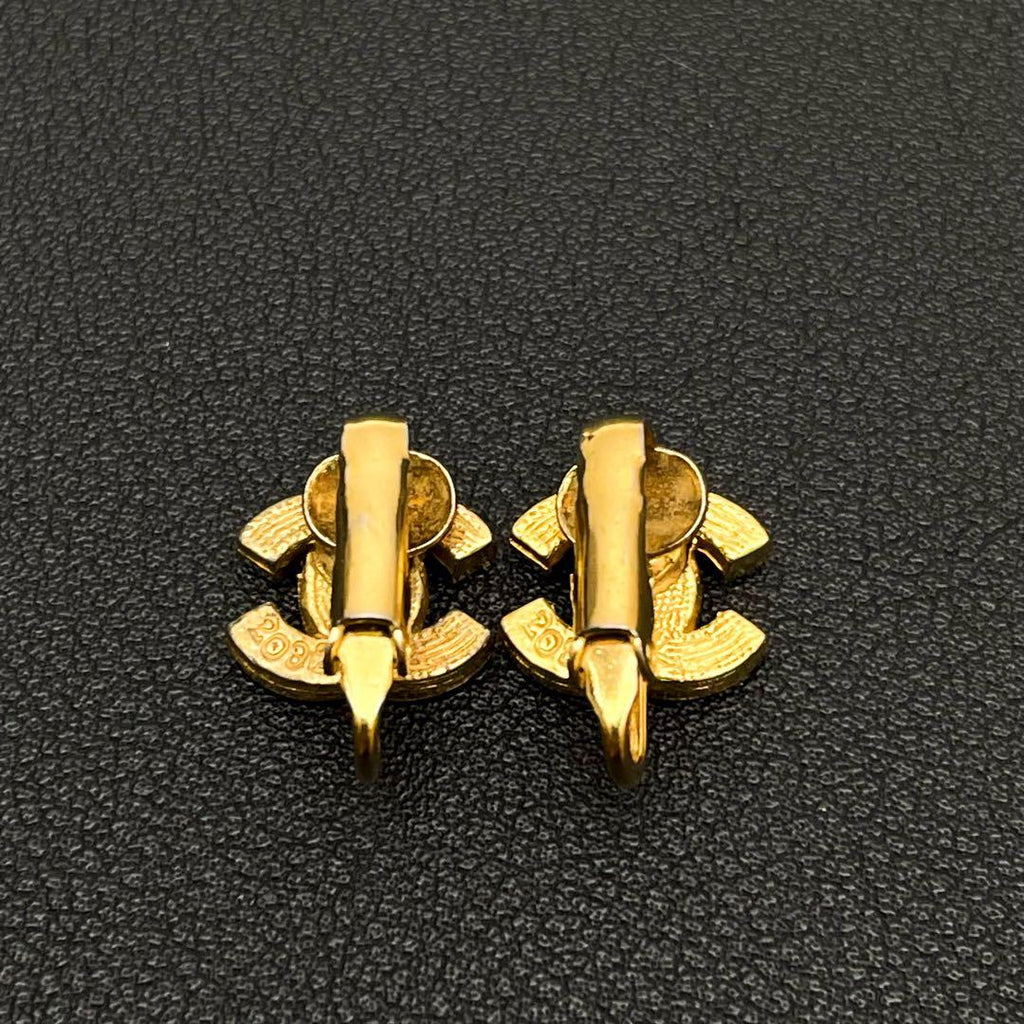 Chanel CC Logo Earrings Icon Rhinestone Here — view 4