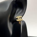 Chanel CC Logo Earrings Icon Rhinestone Here — view 8