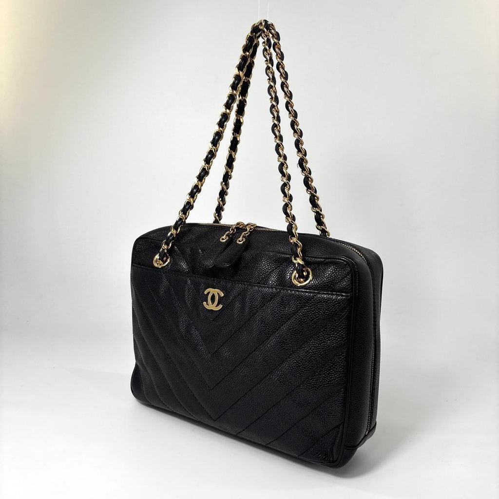 Chanel Super Stitch Caviar Leather Chain Shoulder — view 2