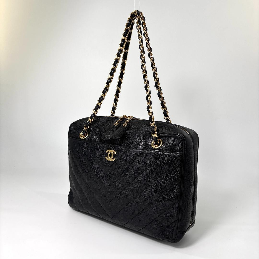 Chanel Super Stitch Caviar Leather Chain Shoulder — view 2