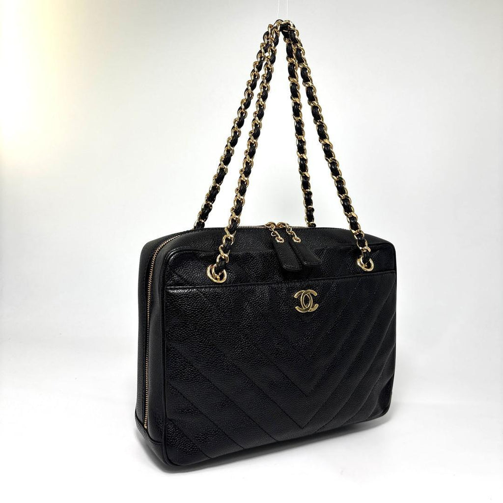 Chanel Super Stitch Caviar Leather Chain Shoulder — view 3