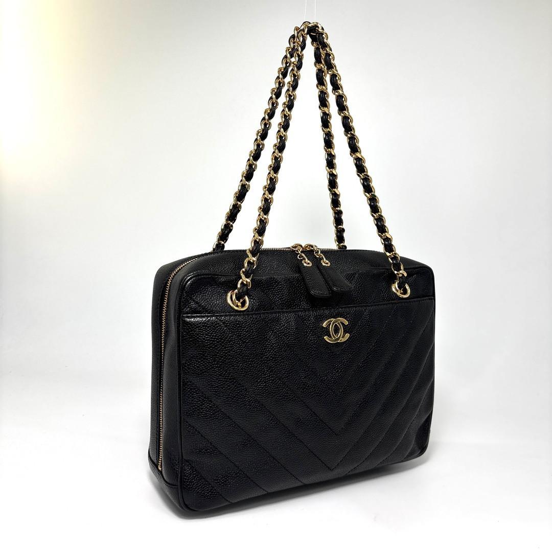 Chanel Super Stitch Caviar Leather Chain Shoulder — view 3