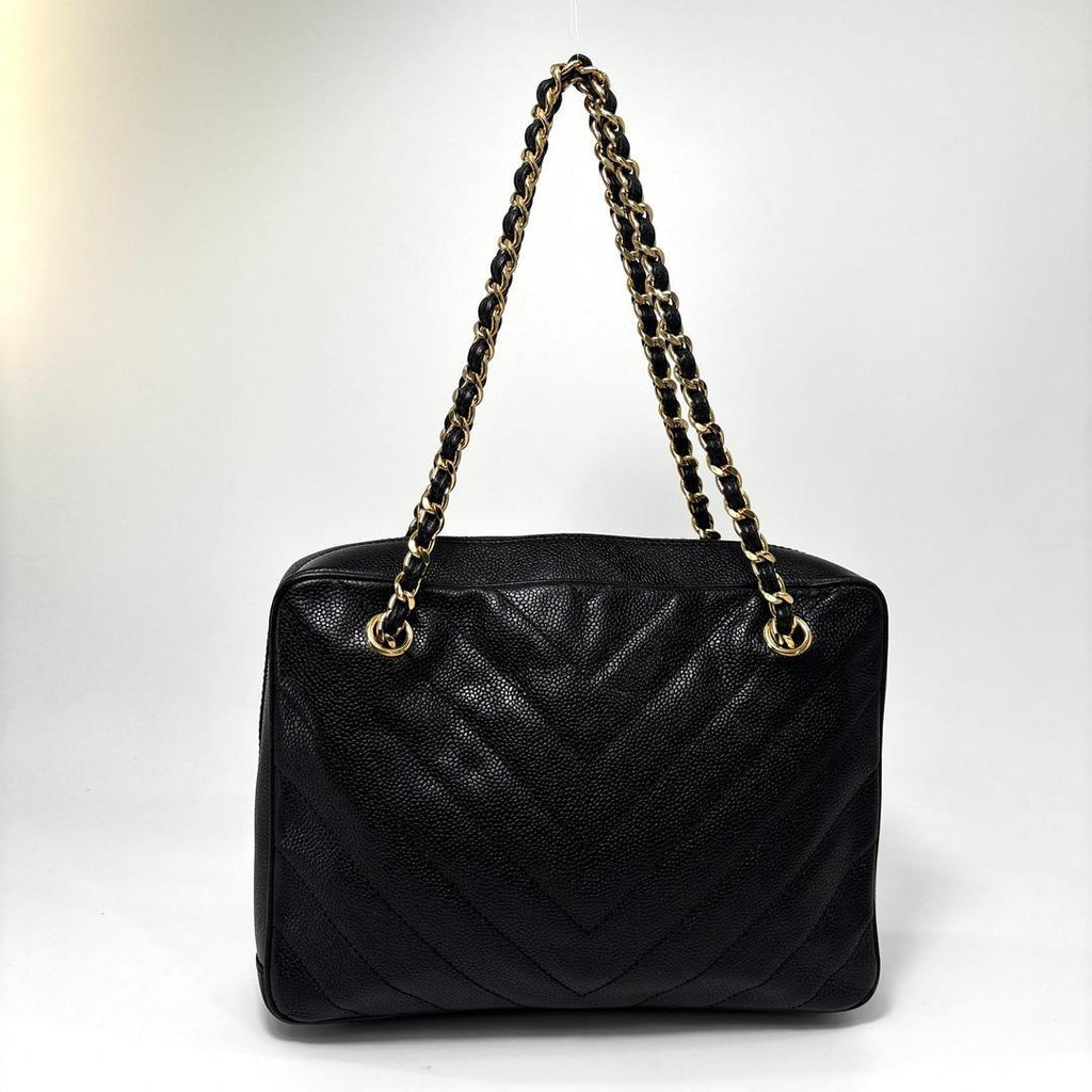 Chanel Super Stitch Caviar Leather Chain Shoulder — view 5