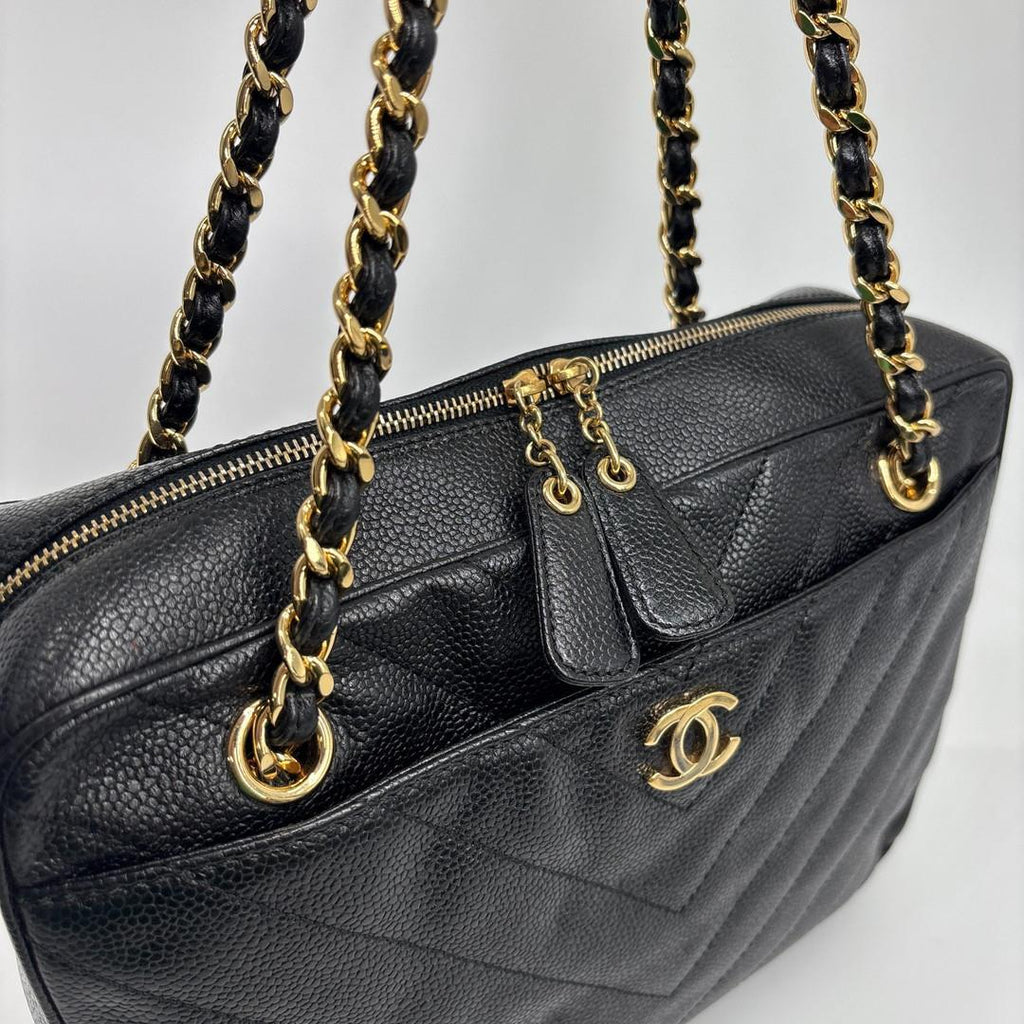 Chanel Super Stitch Caviar Leather Chain Shoulder — view 7