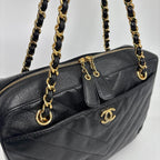 Chanel Super Stitch Caviar Leather Chain Shoulder — view 7