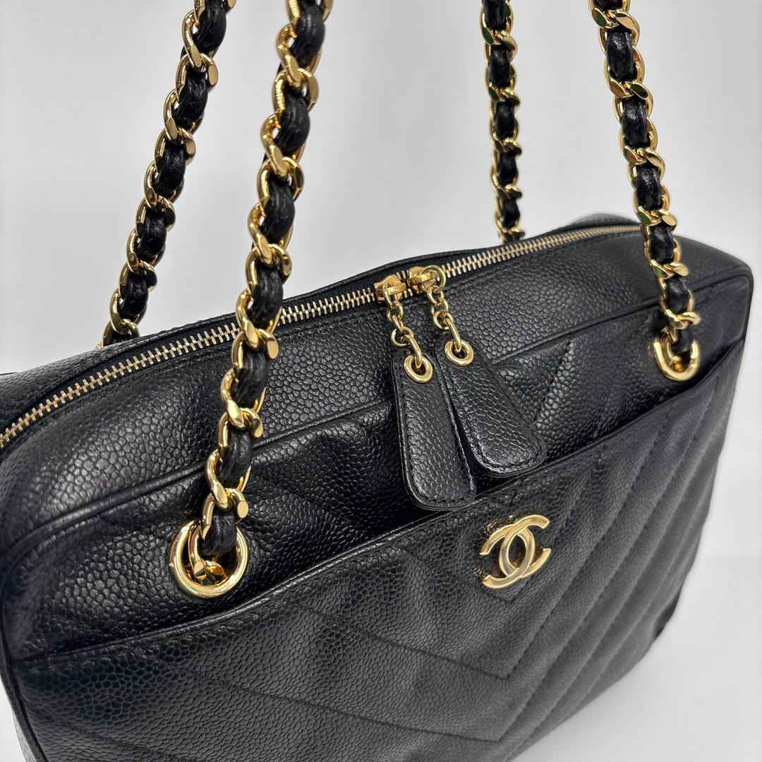 Chanel Super Stitch Caviar Leather Chain Shoulder — view 7