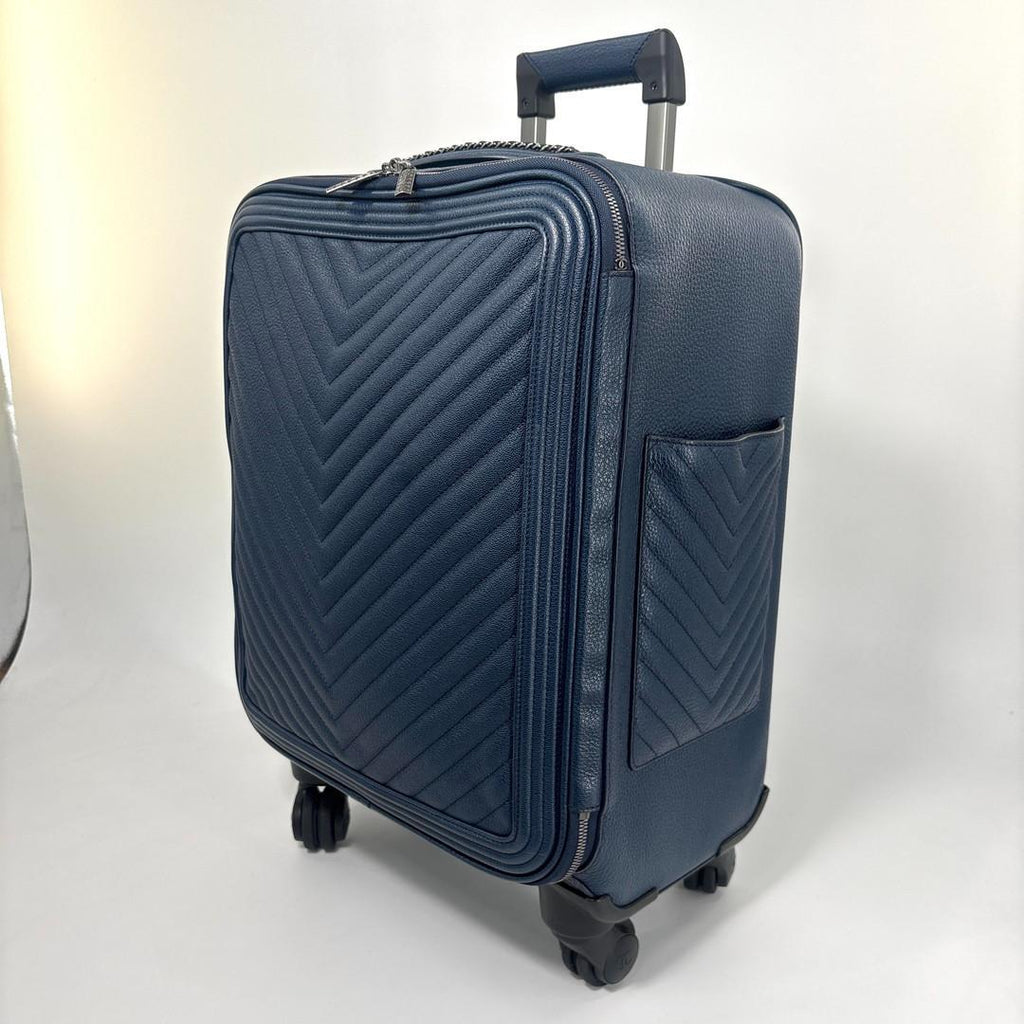 Chanel Caviar Leather V-stitch Chevron Carry Case Travel Bag — view 2