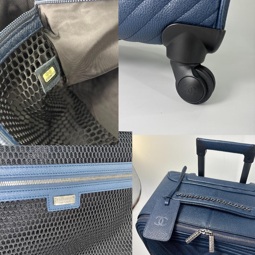 Chanel Caviar Leather V-stitch Chevron Carry Case Travel Bag — view 8