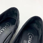 Chanel CC Logo Quilted Leather Fabric Ribbon Ballet Shoes — view 9