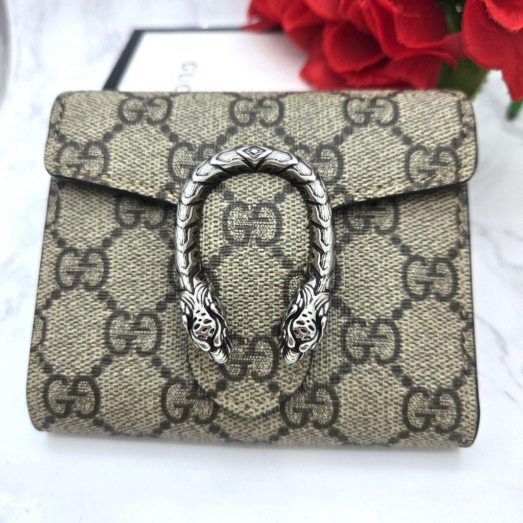 Gucci Fold Wallet Dionysus GG Supreme Tiger