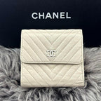 Chanel Wallet Chevron V-stitch Snap Trifold