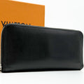 Louis Vuitton Zippy Wallet Vertical Taiga Black Round