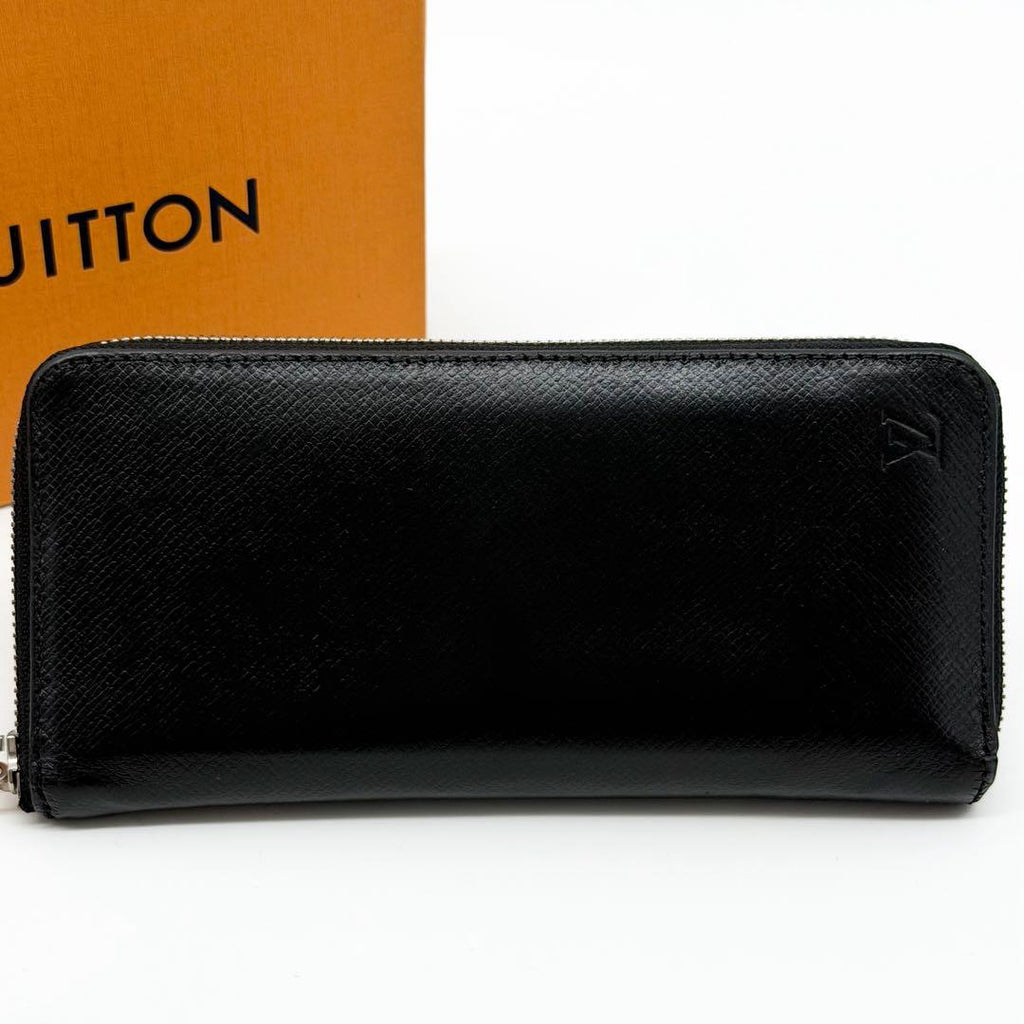 Louis Vuitton Zippy Wallet Vertical Taiga Black Round — view 2