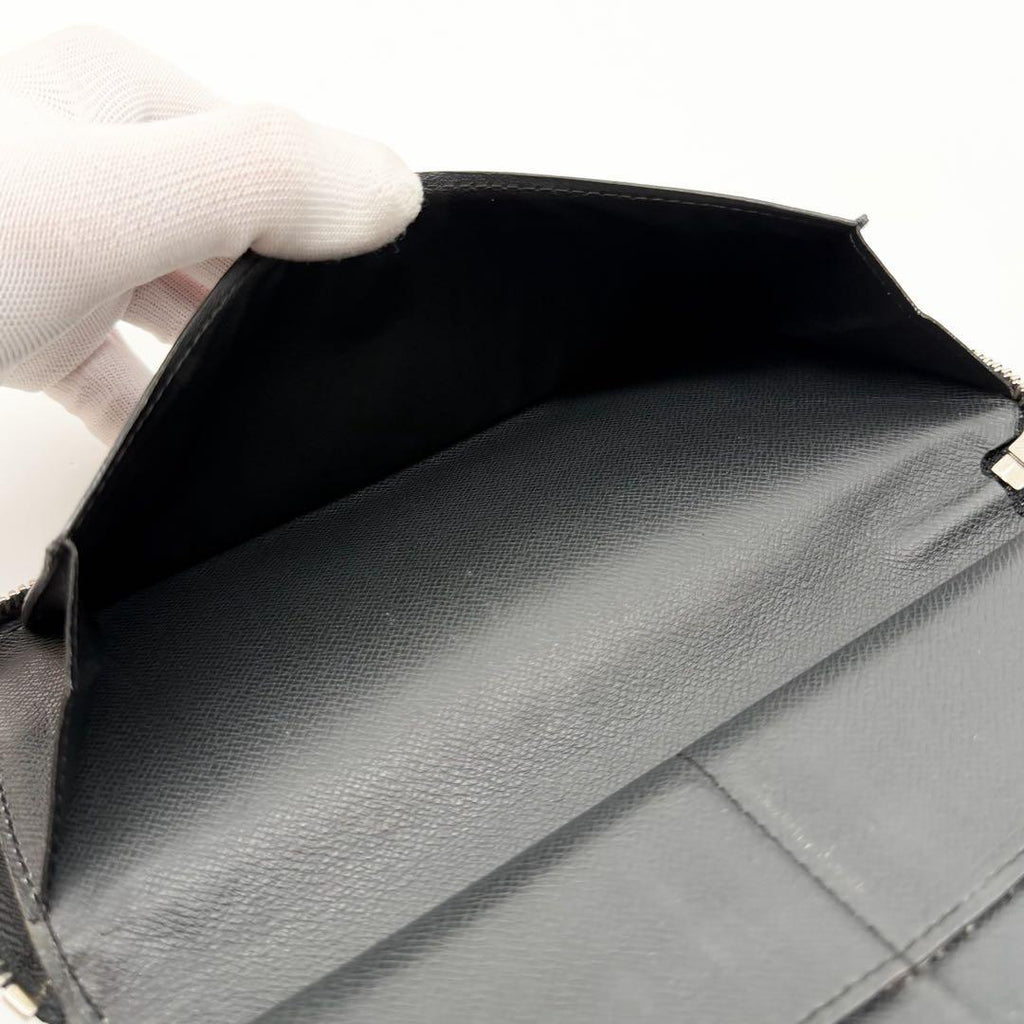 Louis Vuitton Zippy Wallet Vertical Taiga Black Round — view 7