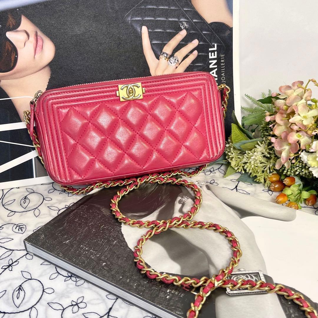 Chanel Chain Wallet Boy Quilted Shoulder