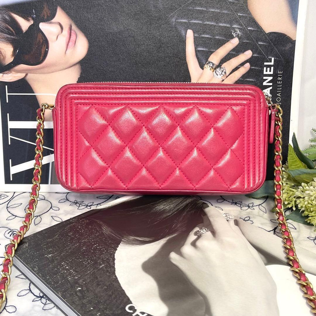 Chanel Chain Wallet Boy Quilted Shoulder — view 3