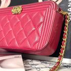 Chanel Chain Wallet Boy Quilted Shoulder — view 5