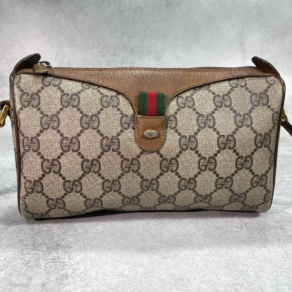 Gucci GG Sherry Line Shoulder Bag Brown Logo — view 2