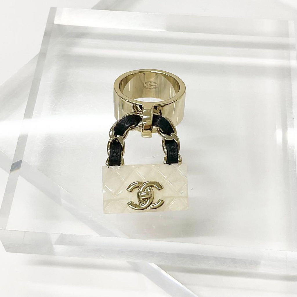 Chanel Coco Mark Quilted Bag Charm Ring — view 2