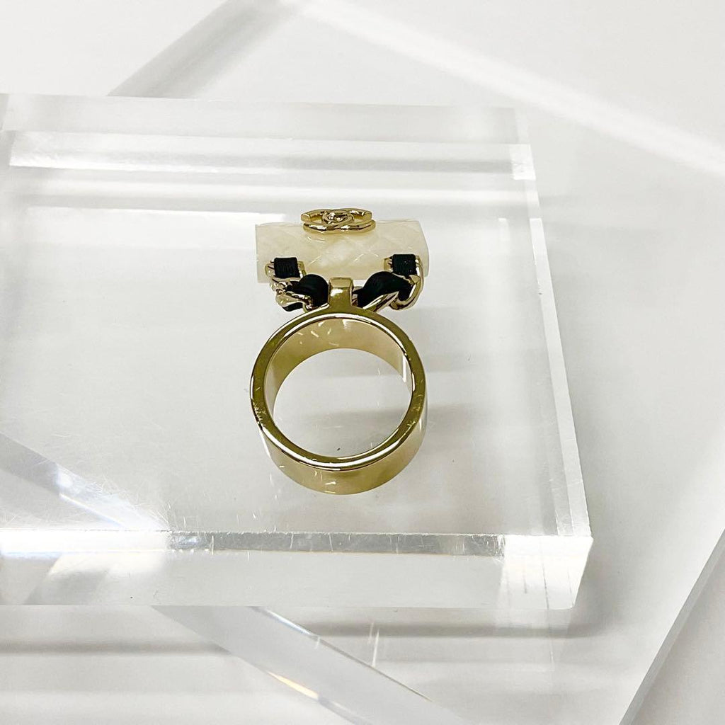 Chanel Coco Mark Quilted Bag Charm Ring — view 3