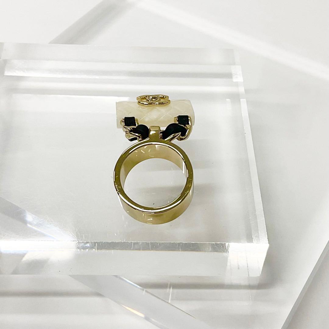 Chanel Coco Mark Quilted Bag Charm Ring — view 3