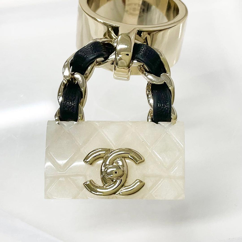 Chanel Coco Mark Quilted Bag Charm Ring — view 4