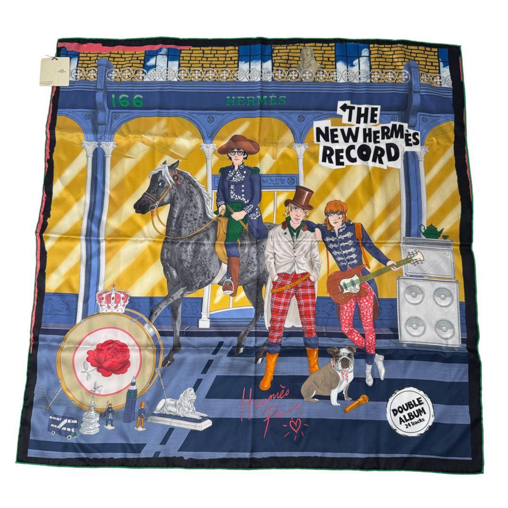 Hermes Carre 70 Silk Scarf New Herme Code Horse — view 2