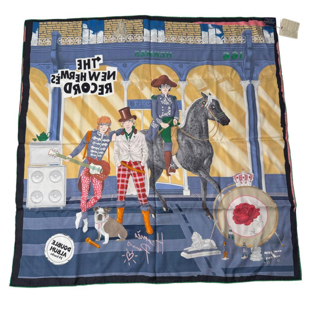 Hermes Carre 70 Silk Scarf New Herme Code Horse — view 3