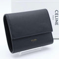 Celine Trifold Tri Foldwallet Black Wallet