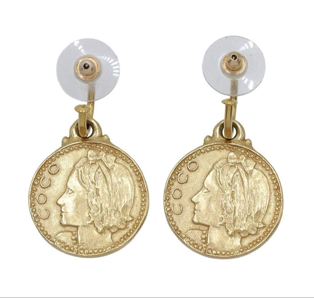 Chanel Mademoiselle Medal Motif Swing Earrings — view 2