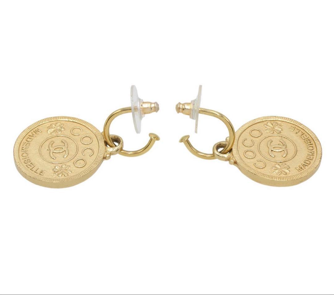 Chanel Mademoiselle Medal Motif Swing Earrings — view 3