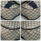 Gucci GG Shoulder Bag Navy Beige Logo Leather — view 9