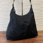 Prada Nylon Leather Oneshoulder Silver Black Handbag — view 3