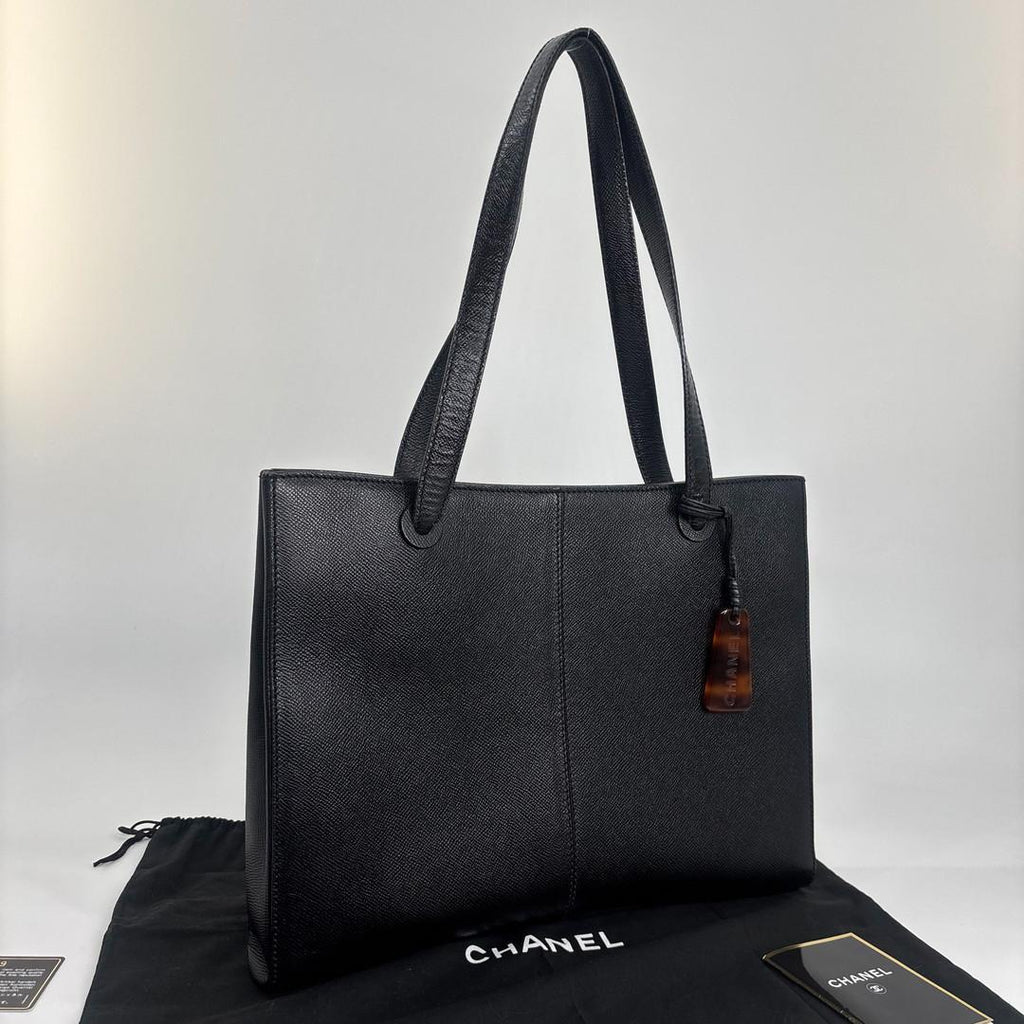 Chanel Caviar Leather Logo Charm Tote — view 3
