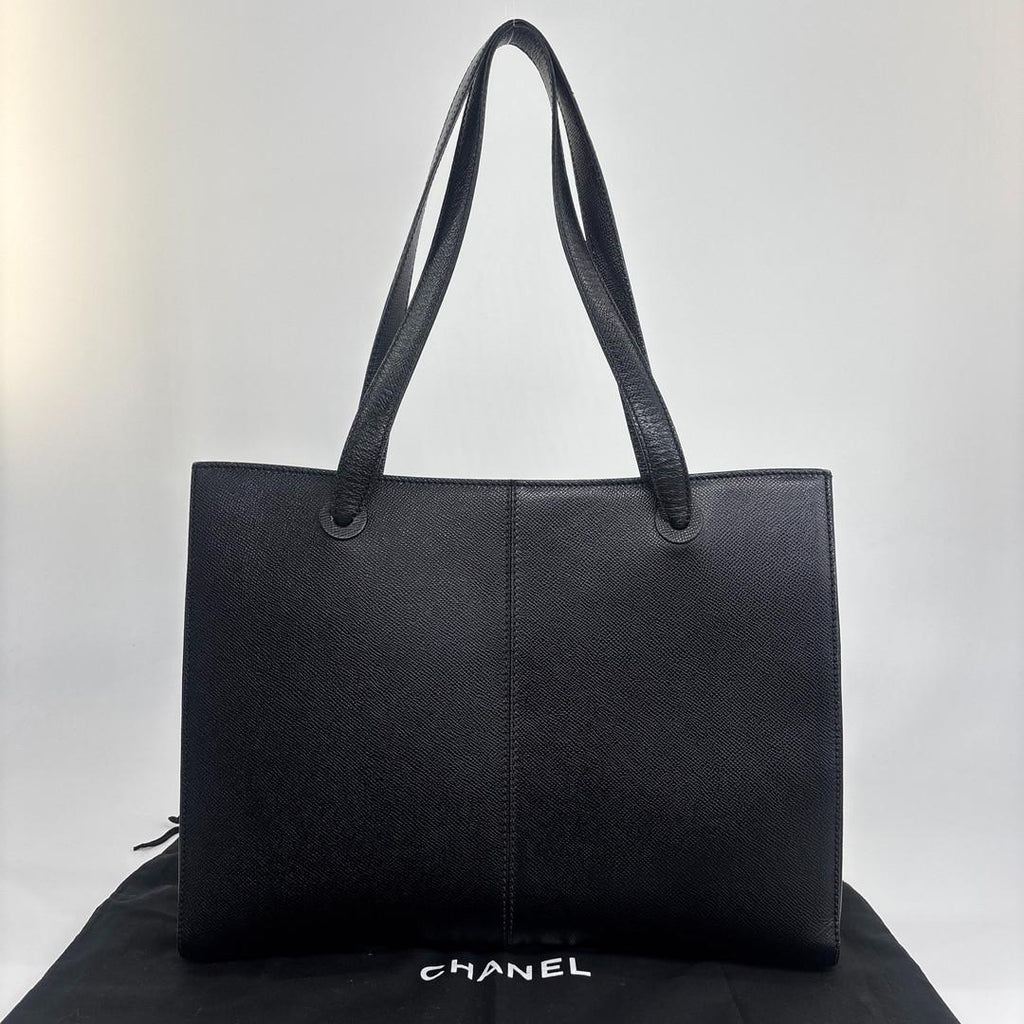 Chanel Caviar Leather Logo Charm Tote — view 4