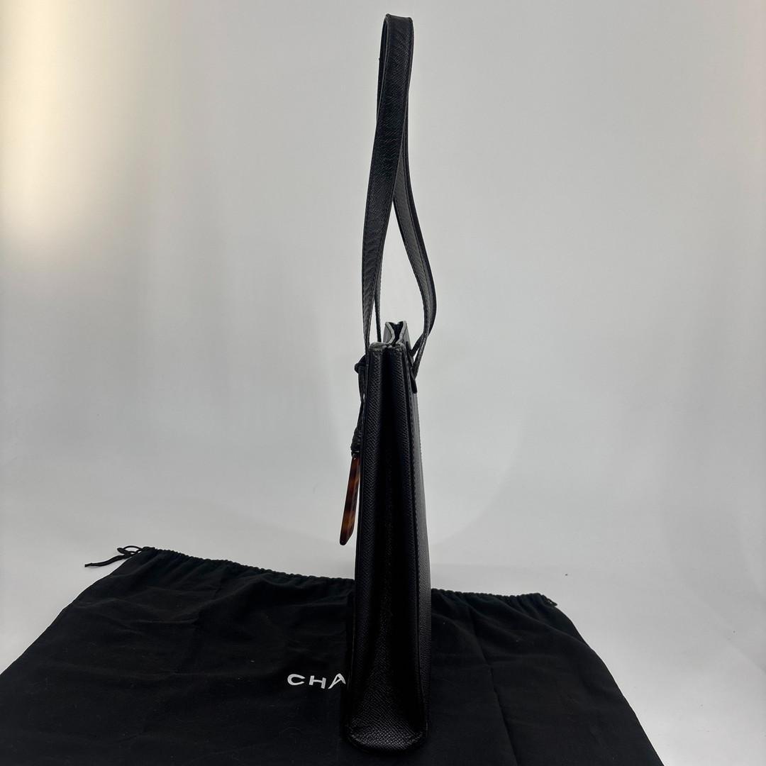 Chanel Caviar Leather Logo Charm Tote — view 5
