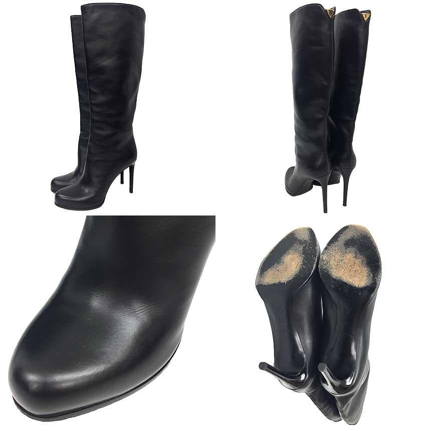 Louis Vuitton Leather Long Boots Black — view 2