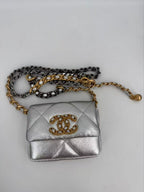 Chanel 19 Quilted Metallic Silver Chain Waist Pouch — view 2