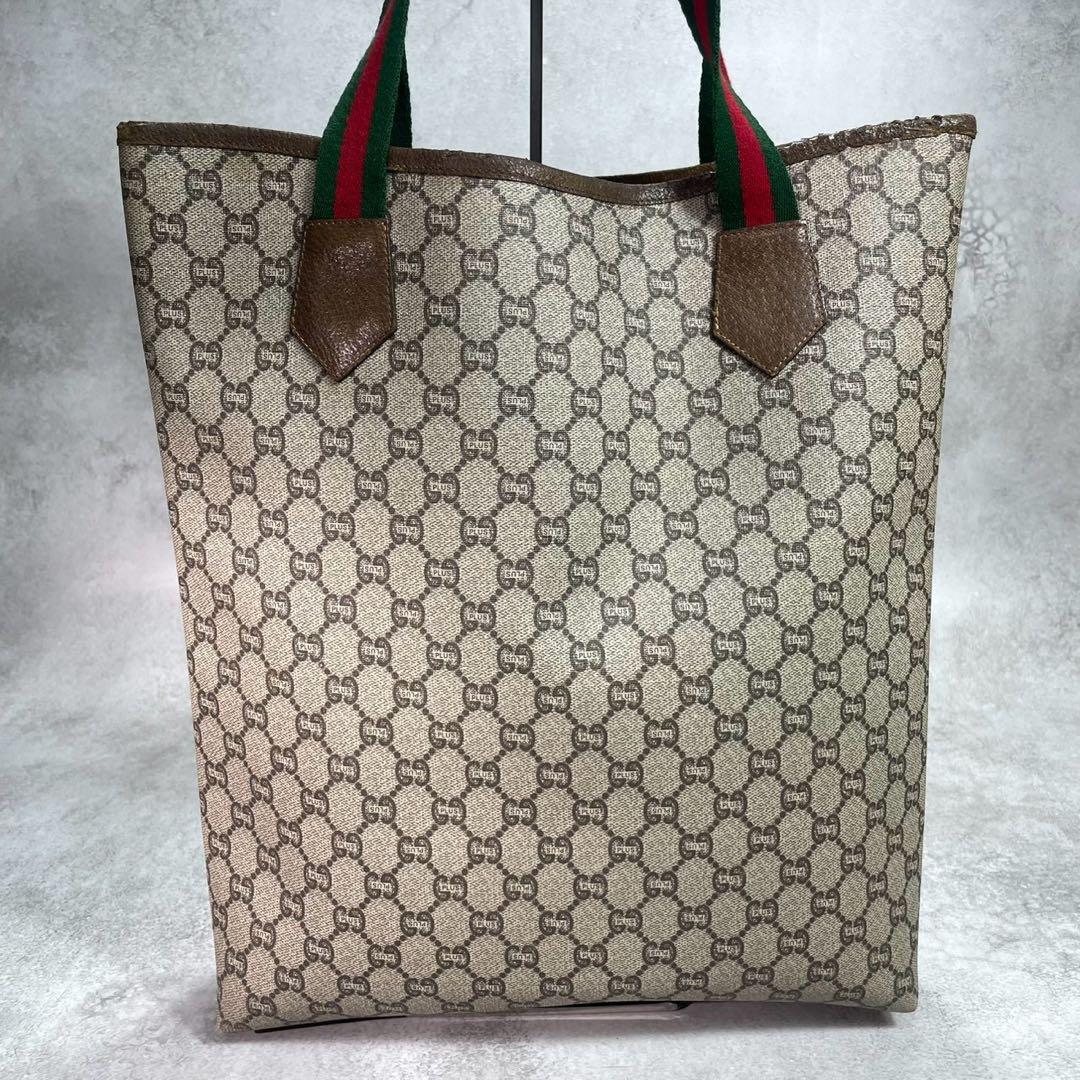 Gucci GG Sherry Line Tote Bag Brown Logo — view 3